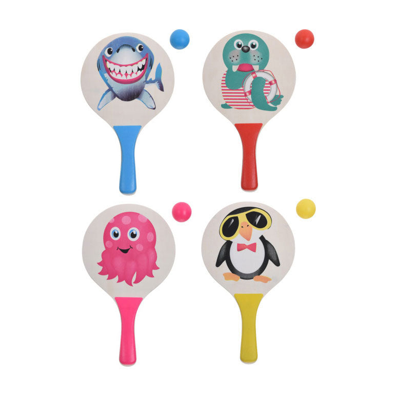 Load image into Gallery viewer, Beachball Set Zeedieren, van Hout
