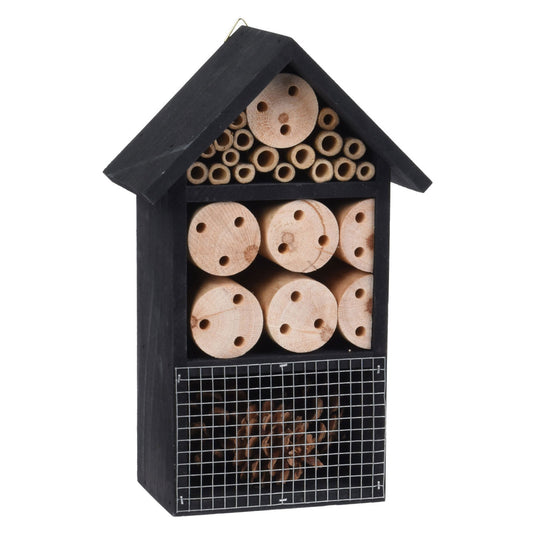 Insectenhotel zwart, 25cm