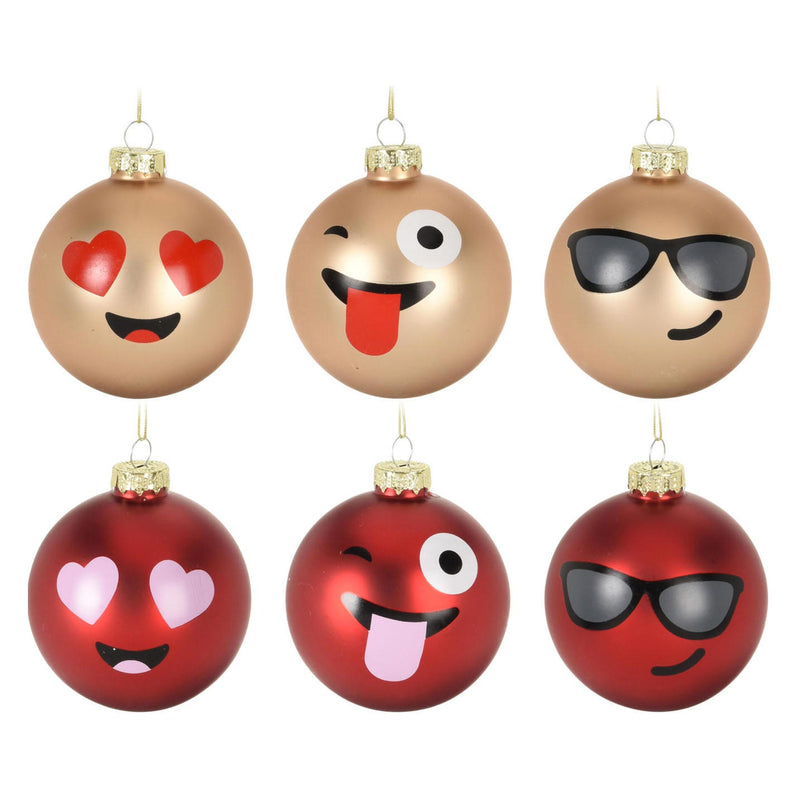 Load image into Gallery viewer, Kerstbal Glas Lachgezicht, 12st.
