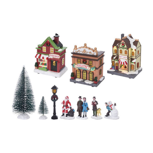 Kersthuisjebestellen.nl kerstdorp met led set, 17dlg.