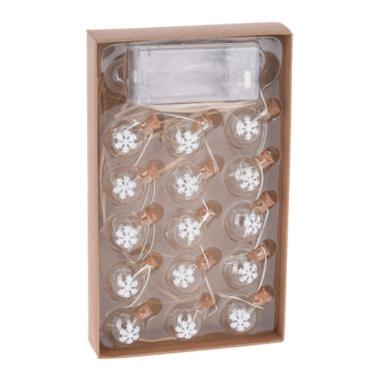 Draadslinger met 15 kerstballetjes led warm white