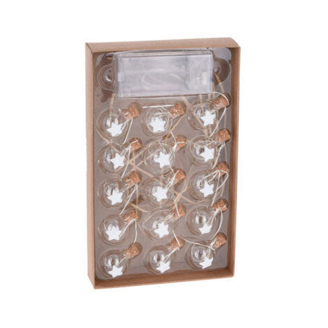 Draadslinger met 15 kerstballetjes led warm white