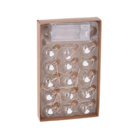 Draadslinger met 15 kerstballetjes led warm white