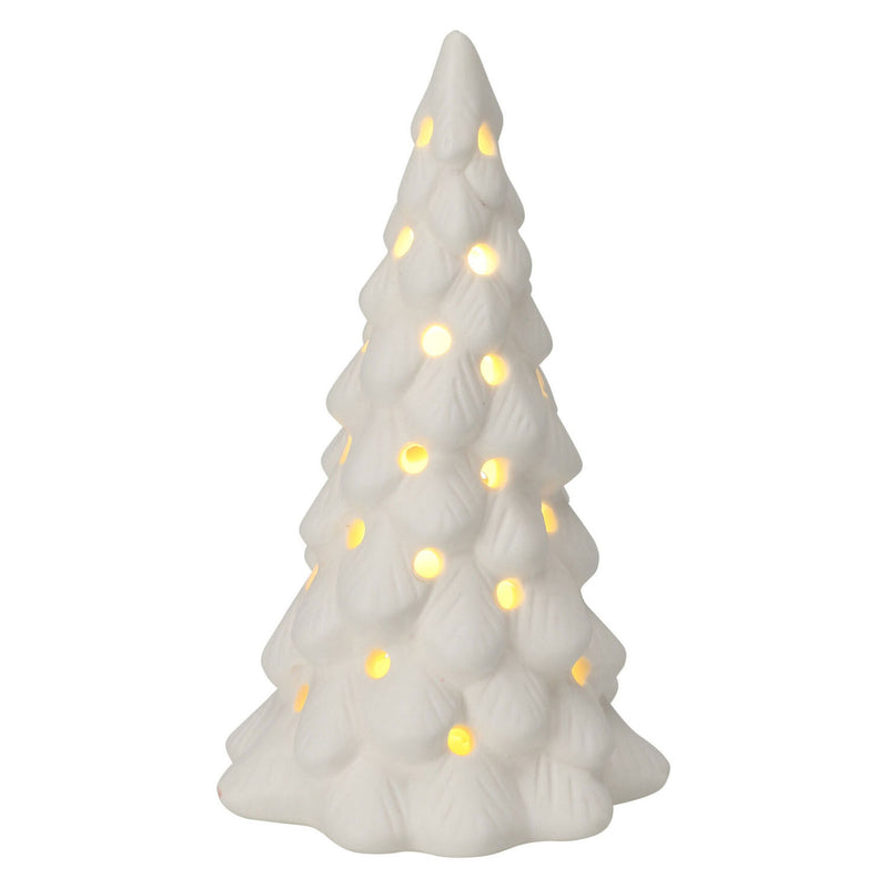 Load image into Gallery viewer, Porseleinen kerstboom met led , set van 6 stuks
