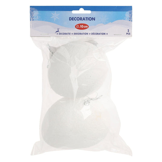 Decoratie sneeuwballen 10cm, 2st.