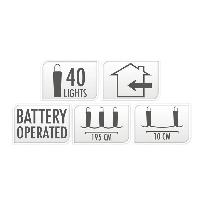 Load image into Gallery viewer, Led lichtsnoer zilverdraad, 195cm - gekleurd
