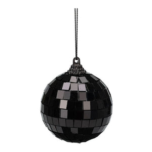Zwarte kerstbal spiegelbol, 12st.