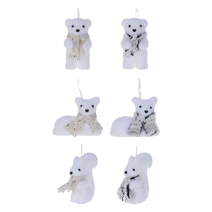 Kersthanger winterdieren, set van 24