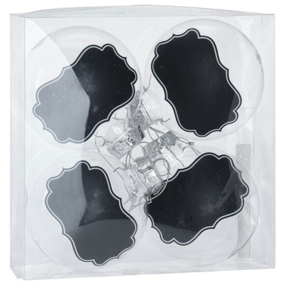 Load image into Gallery viewer, Transparante kerstballen met krijtlabels, 4st.
