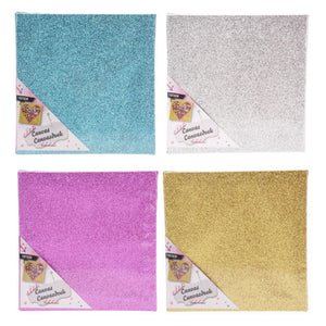 Canvas glitter 15x15cm, set van 12