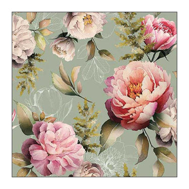 Ambiente servet 25 peonies composition green fsc mix