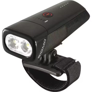 Sigma koplamp Buster 1100 LED helmhouder -Li-ion accu USB