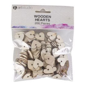 Houten hartjes decoratie