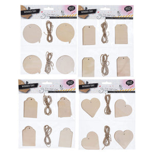 Labels hout, 8st.
