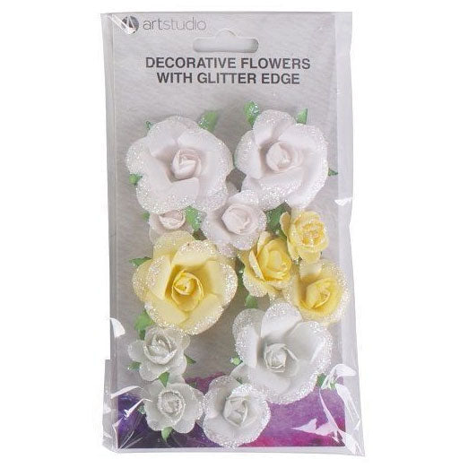 Load image into Gallery viewer, Papieren bloemen met glitters
