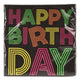 Servetten Happy Birthday Neon, 16st.