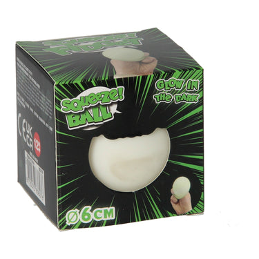 Knijpbal glow in the dark, 6cm