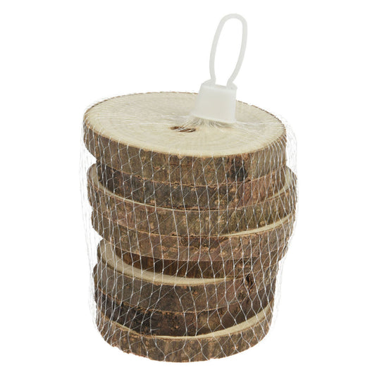 Houten boomschijf onderzetters, 8st.