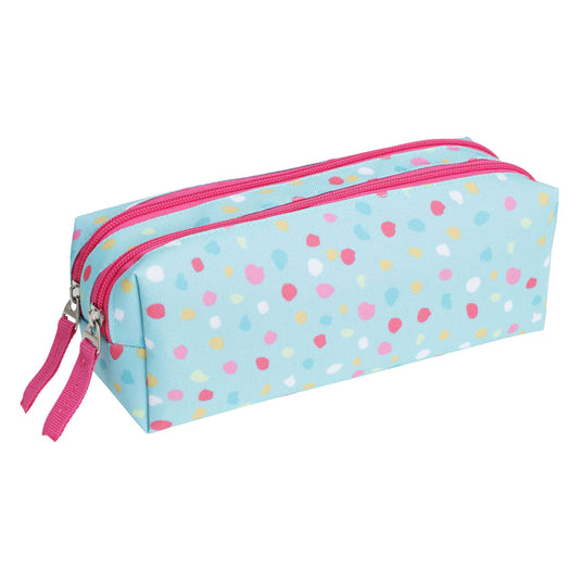Etui met stippen dubbele rits