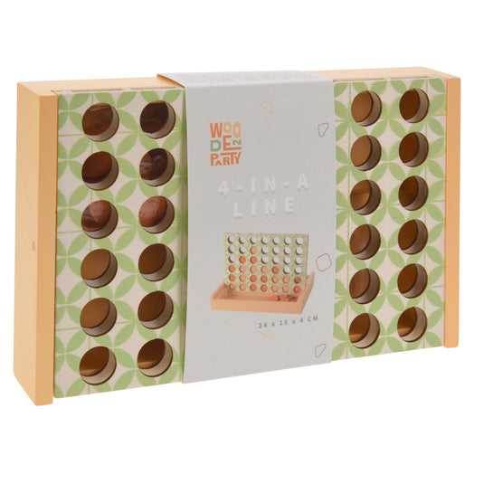 Houten bordspel vier op een lijn