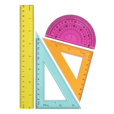Geometrie set gekleurd, 4dlg.