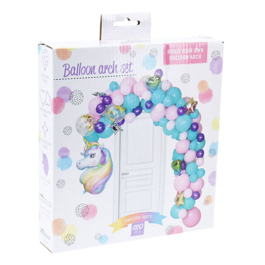 Bouw je eigen ballonnenboog set unicorn, 120dlg.