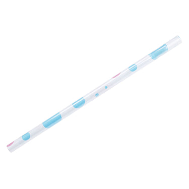 Cadeaupapier blauw roze stippen, 4mtr.