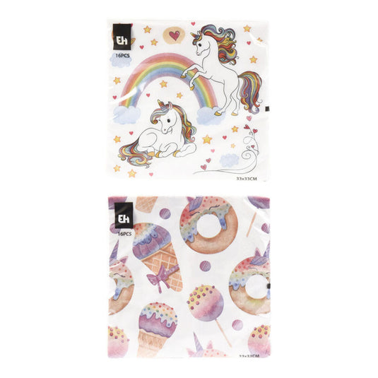 Servetten fantasie 33x33cm, 16st.