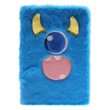 Koopman pluche notitieboek monster multicolor voor kinderen en creatief schrijven.