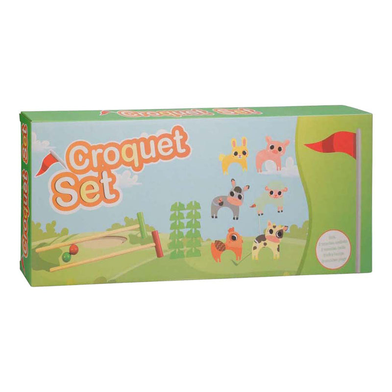 Load image into Gallery viewer, Houten boerderij dieren croquetspel
