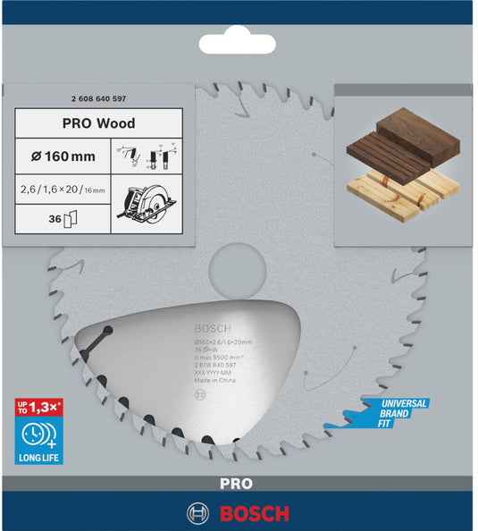 Bosch cirkelzaagblad optiline wood 160 x 20 16 x 2,6 mm - 36 tanden