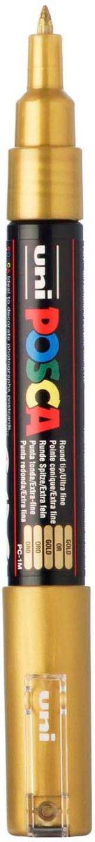 Posca uni verfmarker 1mc goud - conische punt - 1 mm