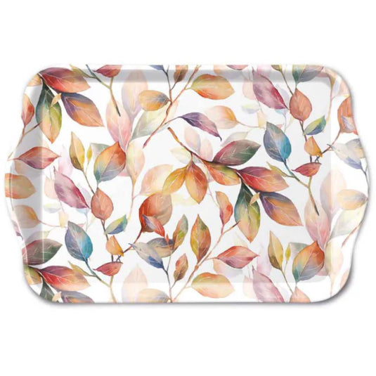 Ambiente dienblad melamine colourful leaves 13x21 cm