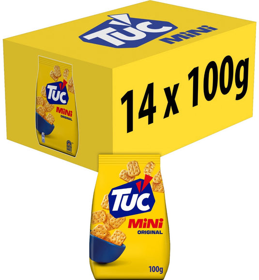 Lu tuc crackers mini original 14 x 100g - voor de borrel - zoutjes - mini crackers - snack - lekker bij de film