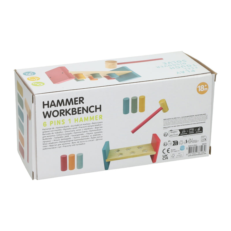Load image into Gallery viewer, Houten hamerbank met hamer
