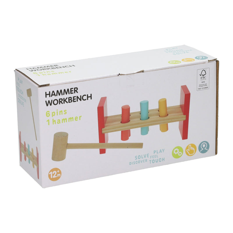 Load image into Gallery viewer, Houten hamerbank met hamer
