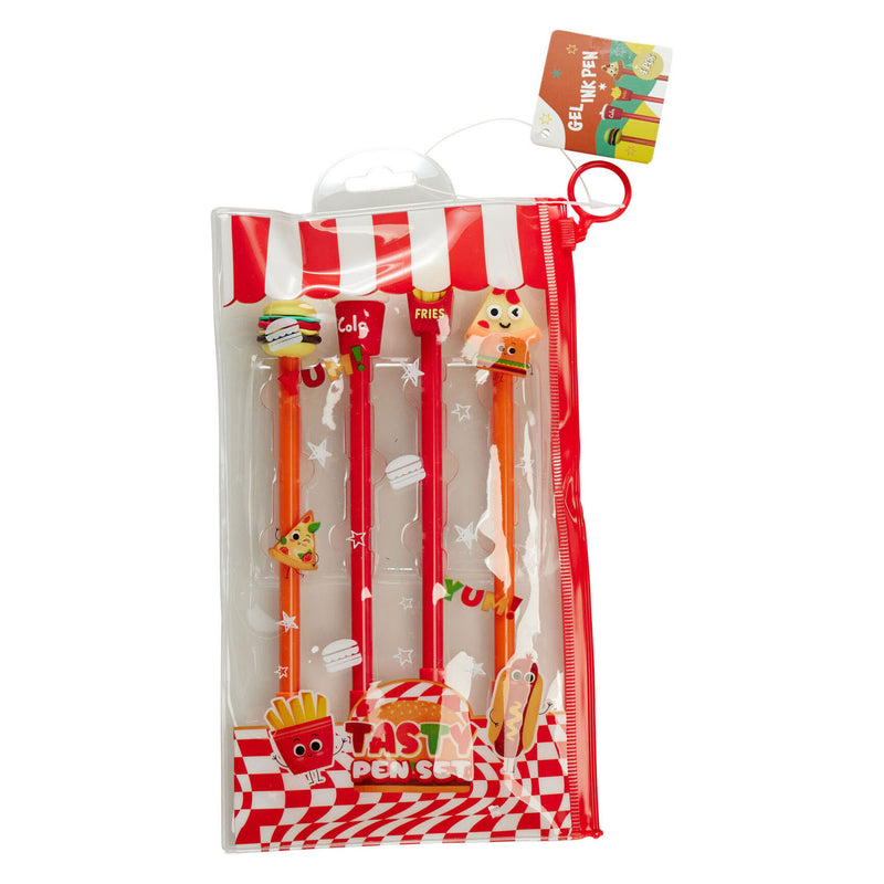 Load image into Gallery viewer, Set gelpennen fastfood in etui, 4 stuks
