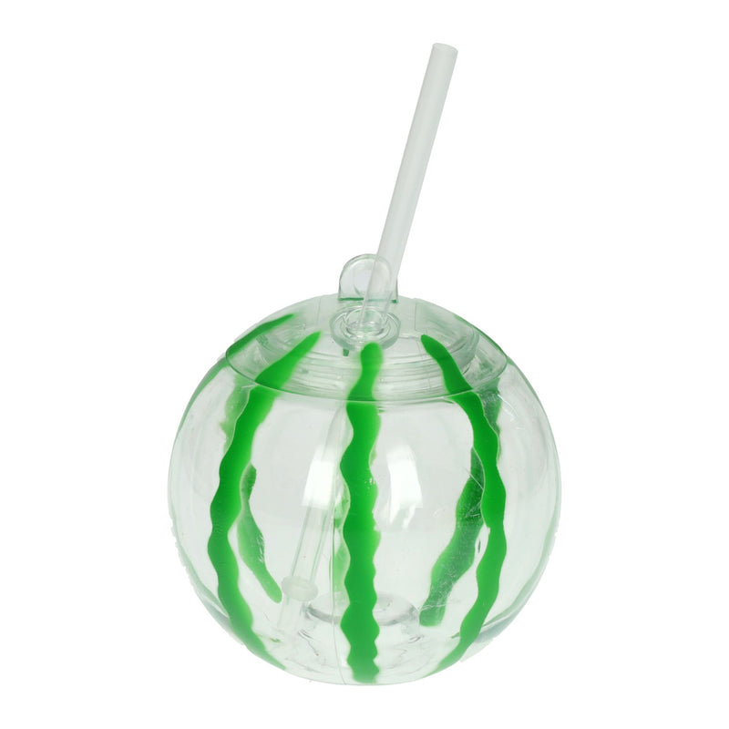 Load image into Gallery viewer, Drinkbeker in balvorm met deksel 500ml inclusief rietje
