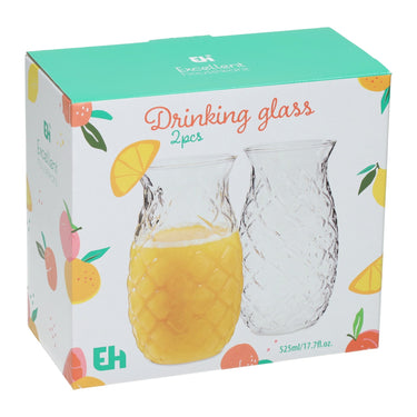 Set drinkglasen in ananasvorm 525ml - 2st.