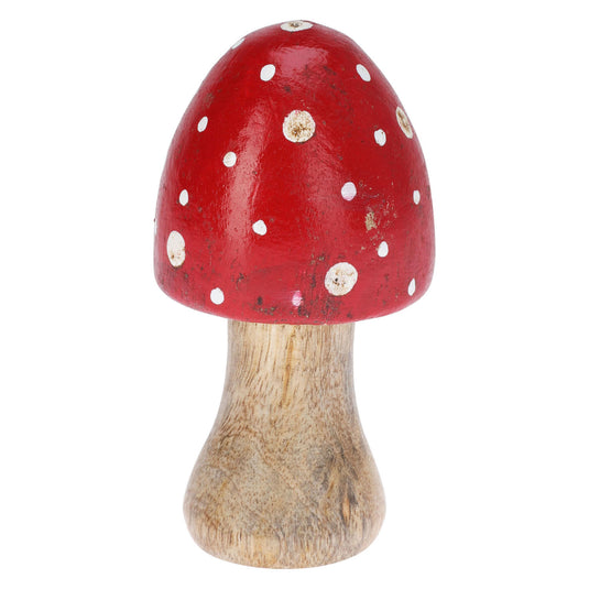 Houten paddenstoel van mangohout - 7x10cm