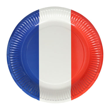 Papieren bord 23cm nederlandse franse vlag