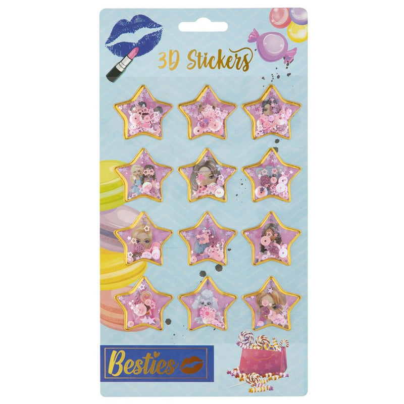Load image into Gallery viewer, Grafix besties 3d glitter stickers pak a 12 stuks
