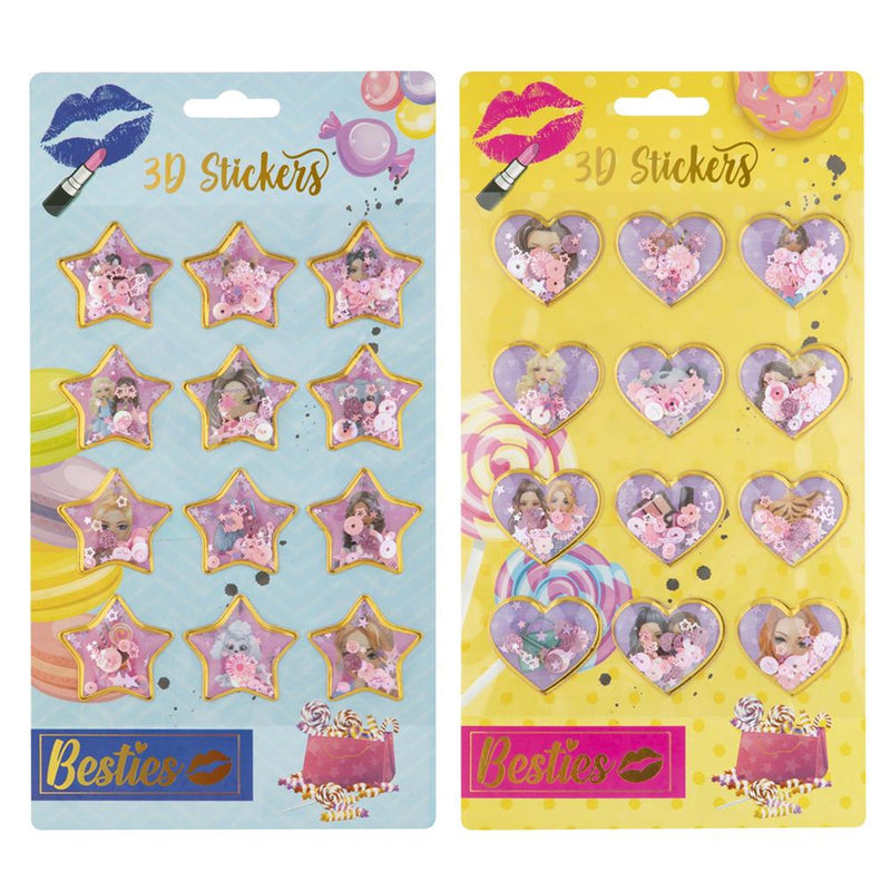 Load image into Gallery viewer, Grafix besties 3d glitter stickers pak a 12 stuks
