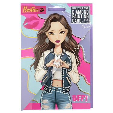 Besties maak je eigen diamond painting kaart inclusief envelop