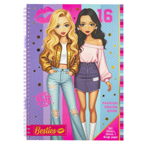 Besties creative craft group mode ontwerpboek a4 met accessoires voor kinderen.