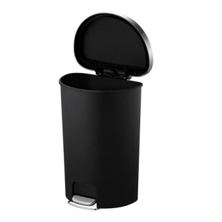 Eko - hana pedaalemmer halfrond 55 liter - plastic - zwart - prullenbak