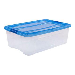 Load image into Gallery viewer, Iris topbox opbergbox 30l 57.5x39x20.5 cm blauw transparant
