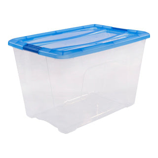 Iris topbox opbergbox 60l 57.5x39x36.5 cm blauw transparant
