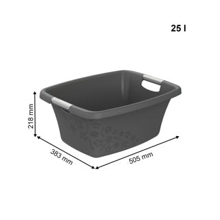 Load image into Gallery viewer, Rotho wasmand 25 liter flowers grey | 2 stuks
