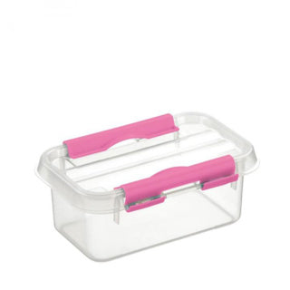 Sunware q-line fun baking opbergbox 0,5l transparant roze | 3 stuks